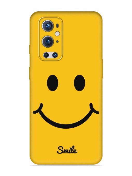 Yellow Smiley Embossed Soft Silicone Case for Oneplus 9 Pro (5G) Zapvi