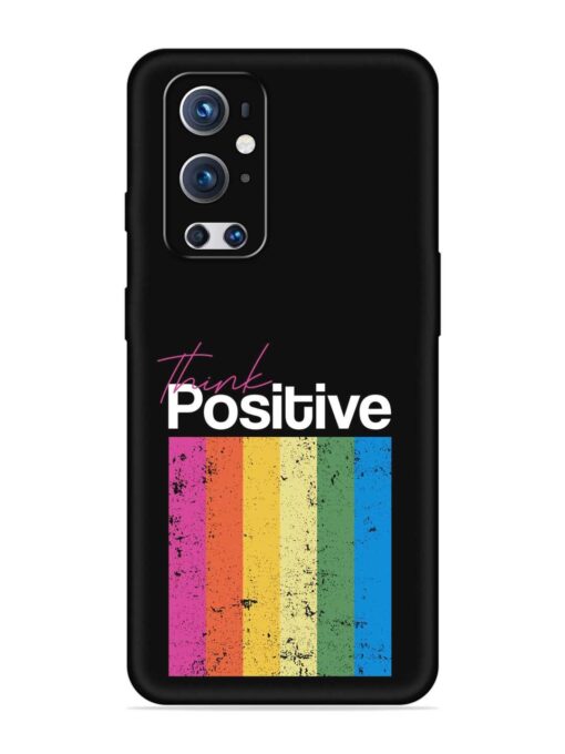 Think Positive Typography Embossed Soft Silicone Case for Oneplus 9 Pro (5G) Zapvi