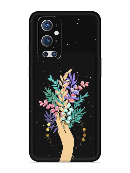 Flower On Hand Embossed Soft Silicone Case for Oneplus 9 Pro (5G) Zapvi