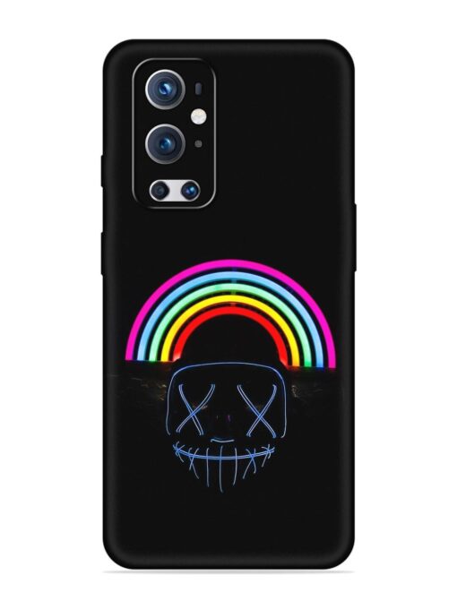 Mask Rainbow Embossed Soft Silicone Case for Oneplus 9 Pro (5G) Zapvi