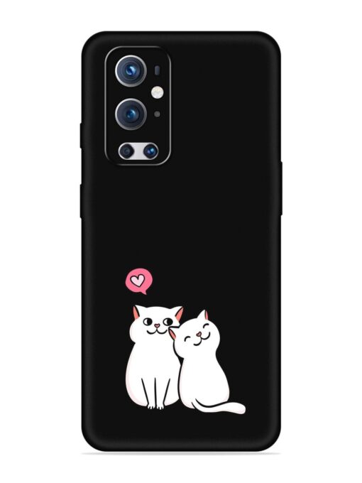 Cute Loving Cats Embossed Soft Silicone Case for Oneplus 9 Pro (5G) Zapvi