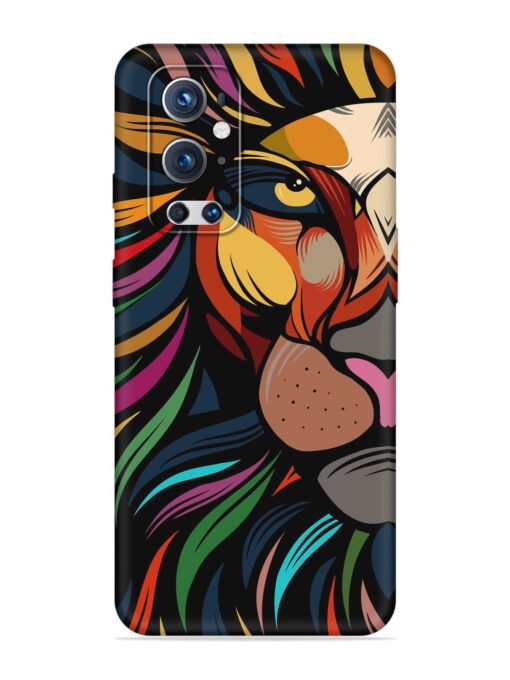 Trippy Lion Art Embossed Soft Silicone Case for Oneplus 9 Pro (5G) Zapvi