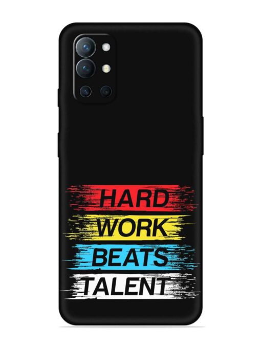 Hard Work Beats Embossed Soft Silicone Case for Oneplus 9R (5G) Zapvi