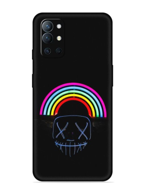 Mask Rainbow Embossed Soft Silicone Case for Oneplus 9R (5G) Zapvi