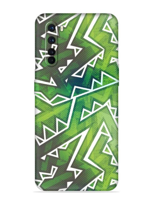 Green Graffiti Seamless Embossed Soft Silicone Case for Oneplus Nord Zapvi