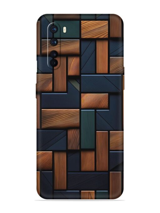 Wooden Background Cubes Embossed Soft Silicone Case for Oneplus Nord Zapvi