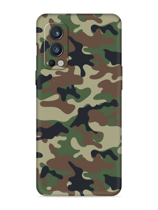 Army Military Camouflage Dark Green Embossed Soft Silicone Case for Oneplus Nord 2 (5G) Zapvi