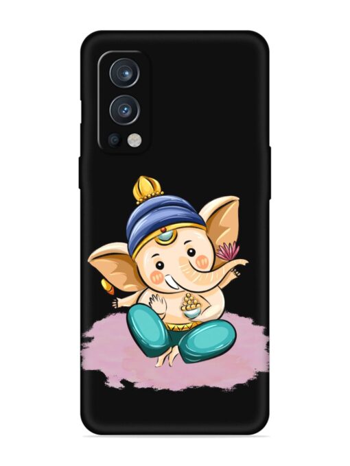 Bal Ganesh Vector Art Embossed Soft Silicone Case for Oneplus Nord 2 (5G) Zapvi