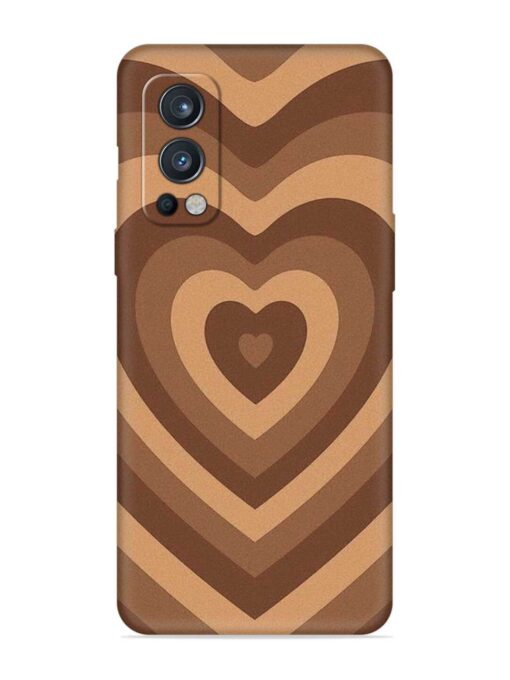 Brown Heart Embossed Soft Silicone Case for Oneplus Nord 2 (5G) Zapvi