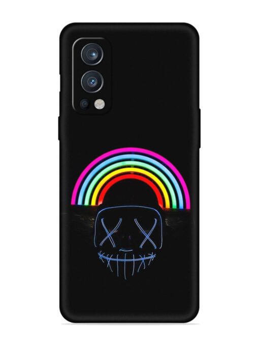 Mask Rainbow Embossed Soft Silicone Case for Oneplus Nord 2 (5G) Zapvi