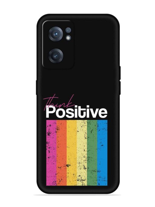 Think Positive Typography Embossed Soft Silicone Case for Oneplus Nord Ce 2 (5G) Zapvi