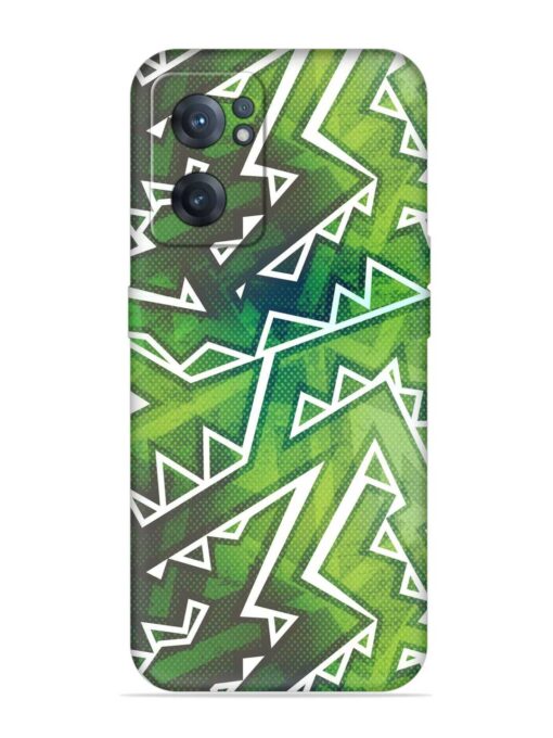 Green Graffiti Seamless Embossed Soft Silicone Case for Oneplus Nord Ce 2 (5G) Zapvi