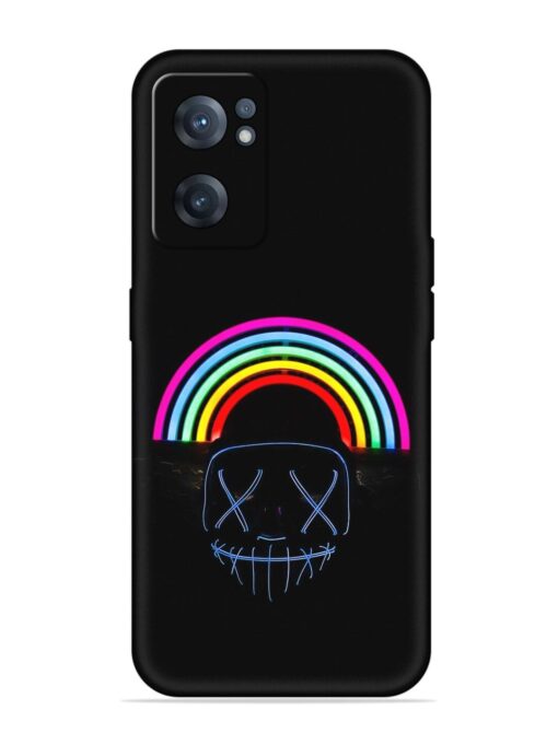 Mask Rainbow Embossed Soft Silicone Case for Oneplus Nord Ce 2 (5G) Zapvi