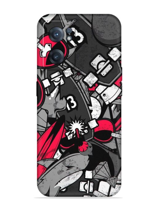 Fictional Doodle Embossed Soft Silicone Case for Oneplus Nord Ce 2 (5G) Zapvi