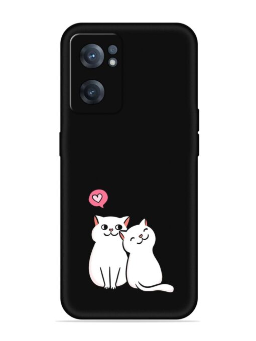 Cute Loving Cats Embossed Soft Silicone Case for Oneplus Nord Ce 2 (5G) Zapvi