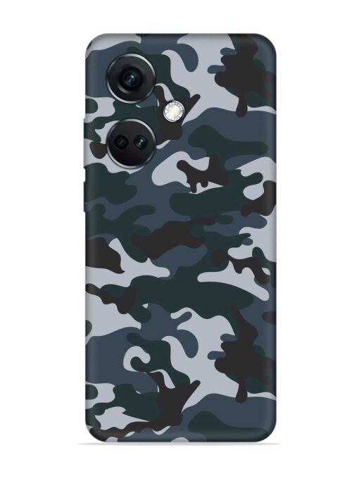 Dark Blue Army Military Art Embossed Soft Silicone Case for Oneplus Nord Ce 3 (5G) Zapvi