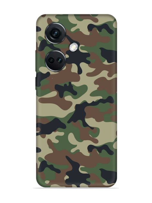 Army Military Camouflage Dark Green Embossed Soft Silicone Case for Oneplus Nord Ce 3 (5G) Zapvi