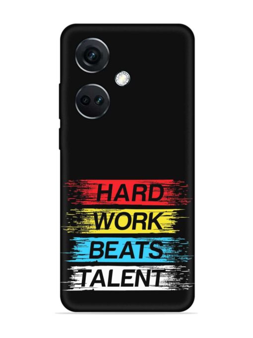 Hard Work Beats Embossed Soft Silicone Case for Oneplus Nord Ce 3 (5G) Zapvi