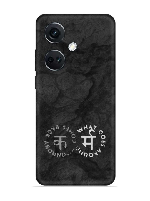 Karma Hindi Word Embossed Soft Silicone Case for Oneplus Nord Ce 3 (5G) Zapvi