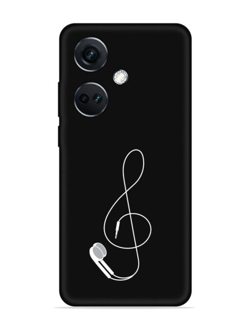 Music Earphone Vector Embossed Soft Silicone Case for Oneplus Nord Ce 3 (5G) Zapvi