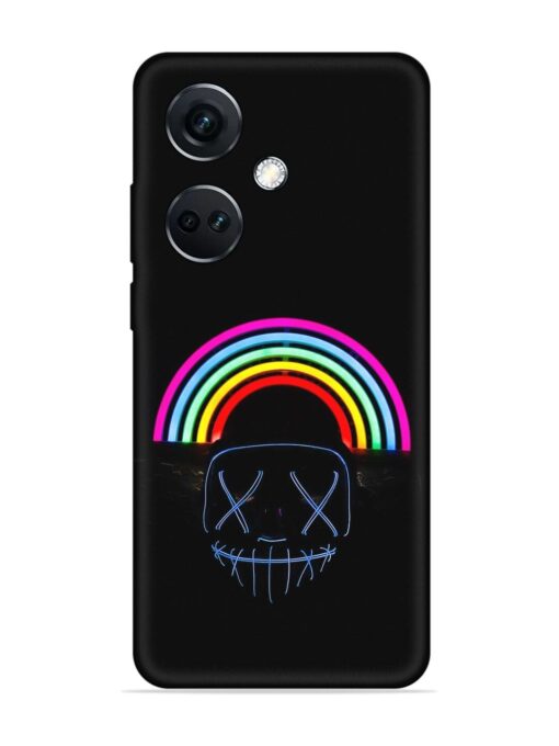 Mask Rainbow Embossed Soft Silicone Case for Oneplus Nord Ce 3 (5G) Zapvi