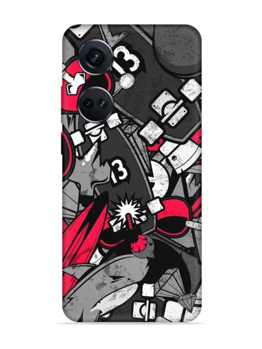 Fictional Doodle Embossed Soft Silicone Case for Oneplus Nord Ce 3 (5G) Zapvi