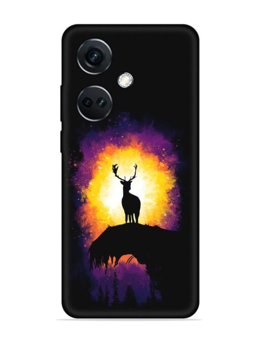 Elk Animal Art Embossed Soft Silicone Case for Oneplus Nord Ce 3 (5G) Zapvi