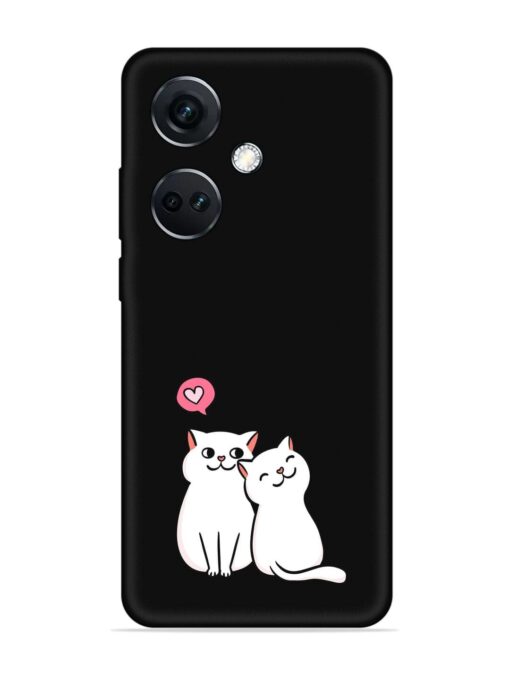 Cute Loving Cats Embossed Soft Silicone Case for Oneplus Nord Ce 3 (5G) Zapvi