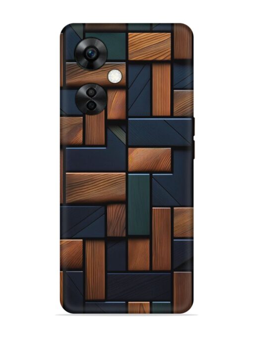 Wooden Background Cubes Embossed Soft Silicone Case for Oneplus Nord Ce 3 Lite (5G) Zapvi