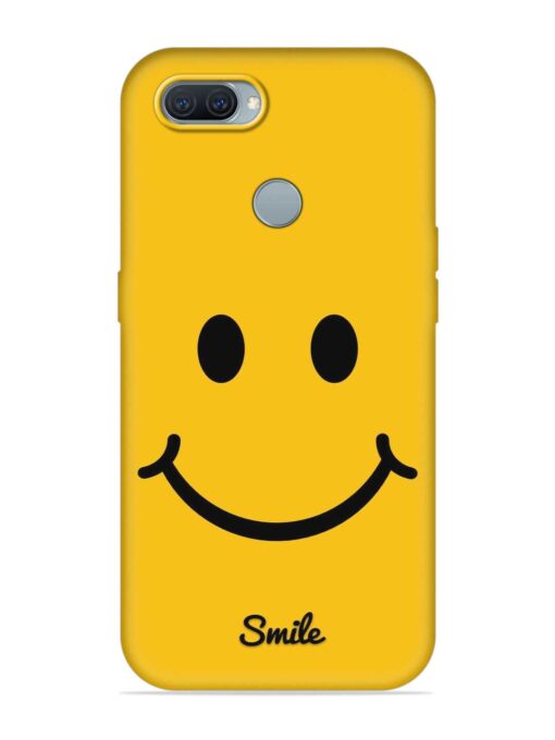 Yellow Smiley Embossed Soft Silicone Case for Oppo A12 Zapvi