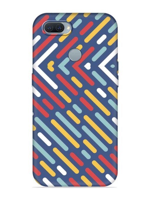 Colored Lines Embossed Soft Silicone Case for Oppo A12 Zapvi