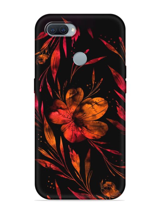 Red Flower Painting Embossed Soft Silicone Case for Oppo A12 Zapvi