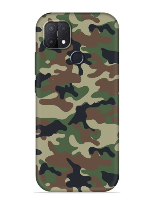 Army Military Camouflage Dark Green Embossed Soft Silicone Case for Oppo A15S Zapvi