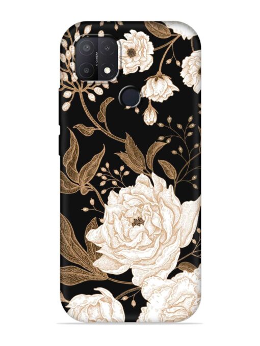 Peonies Roses Floral Embossed Soft Silicone Case for Oppo A15S Zapvi