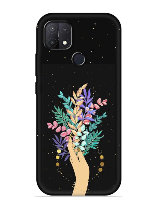 Flower On Hand Embossed Soft Silicone Case for Oppo A15S Zapvi