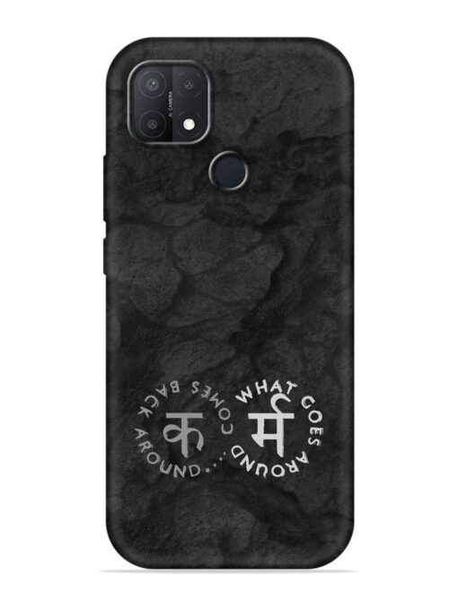 Karma Hindi Word Embossed Soft Silicone Case for Oppo A15S Zapvi