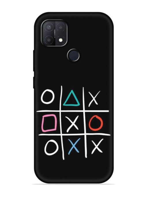 Super Neon Tic-Tac-Toe Embossed Soft Silicone Case for Oppo A15S Zapvi