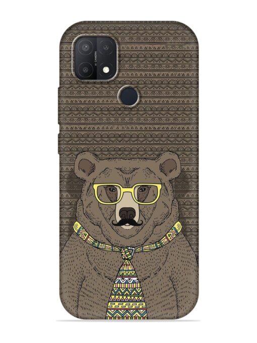 Grizzly Bear Embossed Soft Silicone Case for Oppo A15S Zapvi