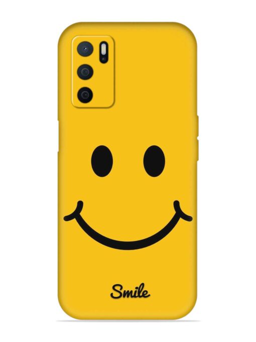 Yellow Smiley Embossed Soft Silicone Case for Oppo A16 Zapvi