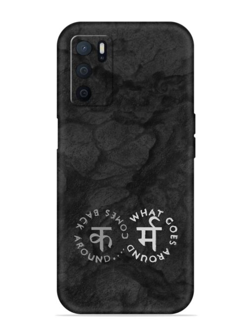 Karma Hindi Word Embossed Soft Silicone Case for Oppo A16 Zapvi