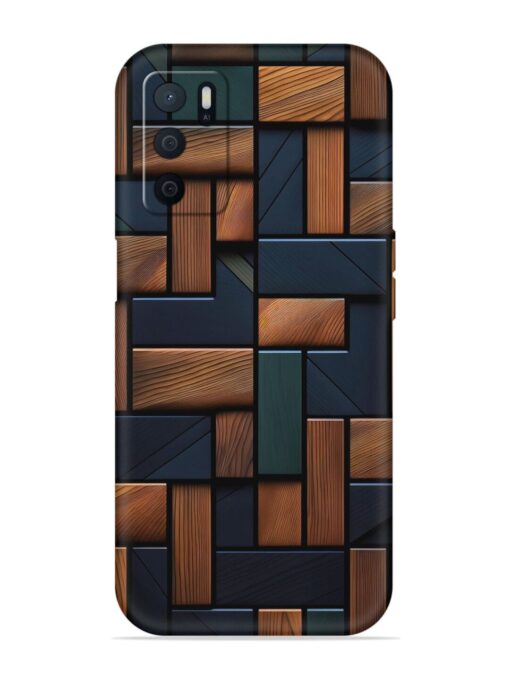 Wooden Background Cubes Embossed Soft Silicone Case for Oppo A16 Zapvi