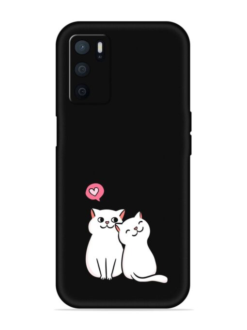 Cute Loving Cats Embossed Soft Silicone Case for Oppo A16 Zapvi