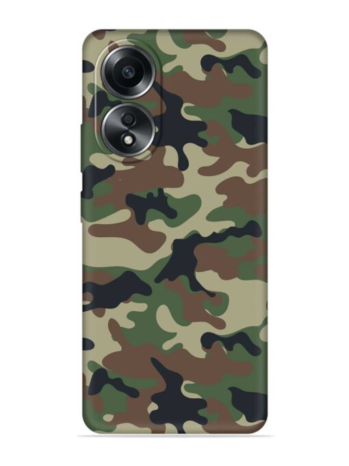 Army Military Camouflage Dark Green Embossed Soft Silicone Case for Oppo A58 Zapvi