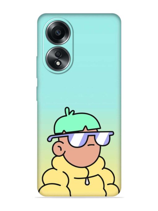 Doodles Cool Character Embossed Soft Silicone Case for Oppo A58 Zapvi