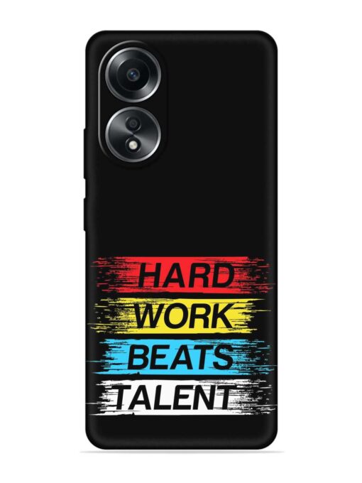 Hard Work Beats Embossed Soft Silicone Case for Oppo A58 Zapvi