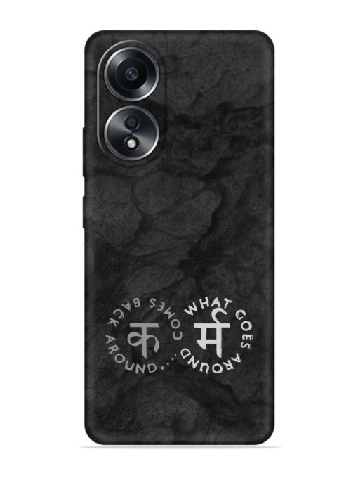 Karma Hindi Word Embossed Soft Silicone Case for Oppo A58 Zapvi