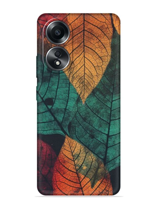 Leaves Artwork Embossed Soft Silicone Case for Oppo A58 Zapvi