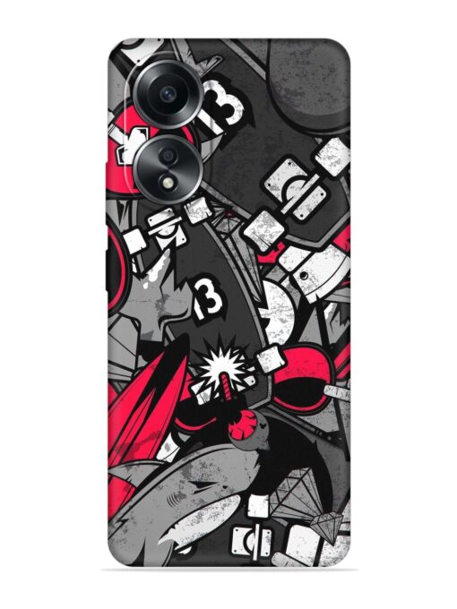 Fictional Doodle Embossed Soft Silicone Case for Oppo A58 Zapvi