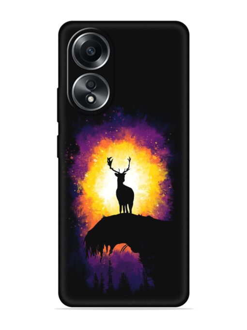 Elk Animal Art Embossed Soft Silicone Case for Oppo A58 Zapvi