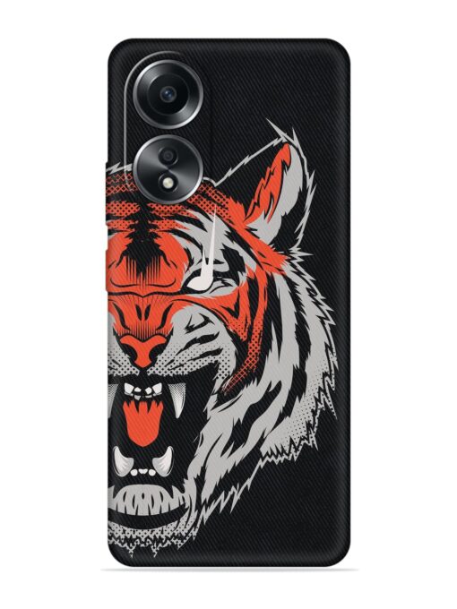 Tiger Aggression Embossed Soft Silicone Case for Oppo A58 Zapvi